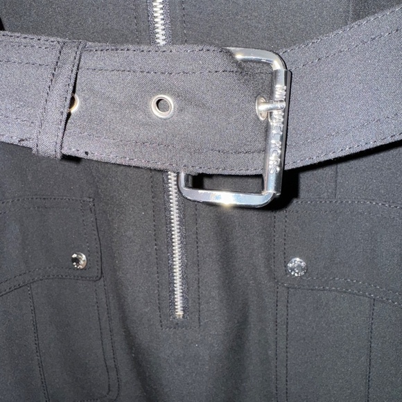 EUC Michael Michael Kors Black Belted Zip Shift Dress Size PM Petite Medium - Picture 4 of 7